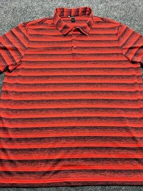 adidas Striped Polo in Red & Black Size XLarge Like New